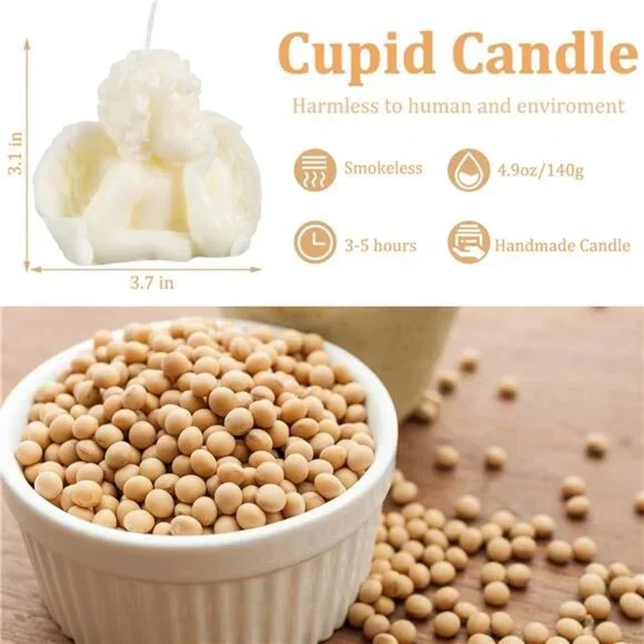 2 Piece Angel Soy Scented Candle Set Vegan Wax Home Decor - Picture 4 of 7